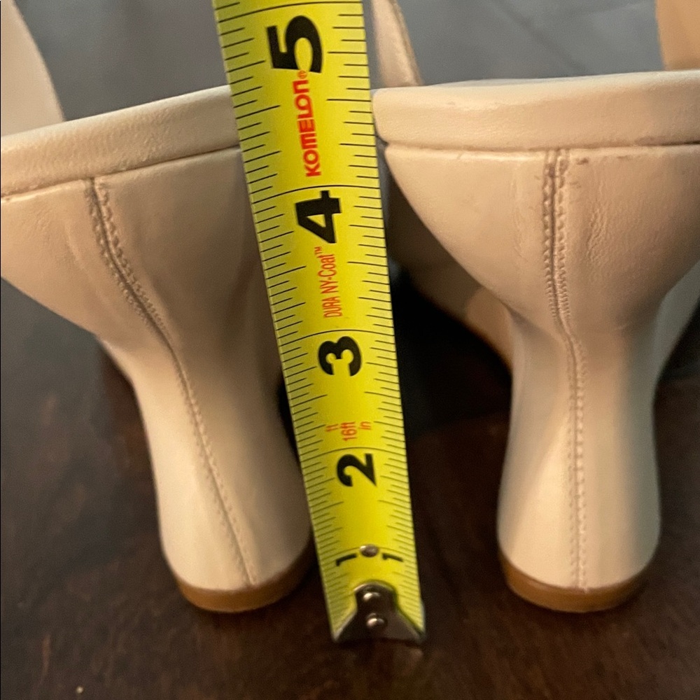 Anthropologie Curved Edge Slingback Heels Cream Size 9.5 - Picture 13 of 14